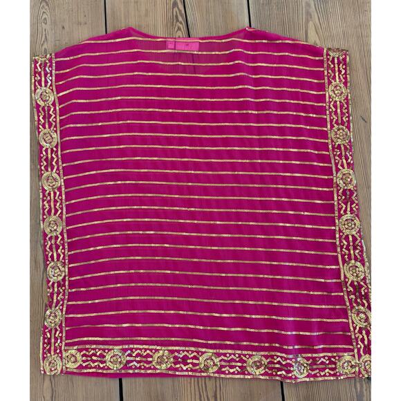 Chico's Pink Gold Sheer Cover Up 3 (XL) - Picture 5 of 5